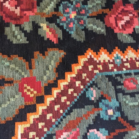 Authentic Moldavian Bessarabian Rose kilim rug handmade wool flatweave 6x 9 ft - Picture 7 of 9